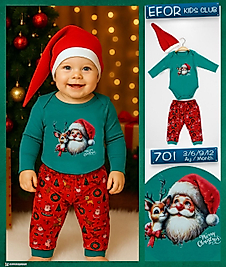 Şapkali ,Noel Bebe Takım 3-12 ay