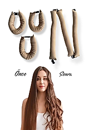 Bej Renk Isısız Şekillendirme/Saç Sosisi 3'lü Set