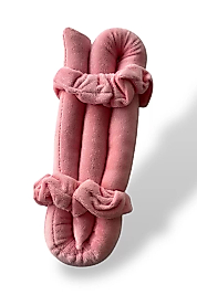 Pembe Renk Kadife Isısız Saç Şekillendirici Saç Sosisi Toka Seti