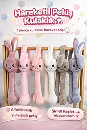 Kadın/kız Hareketli Tavşan Kulaklı Peluş Kulaklık