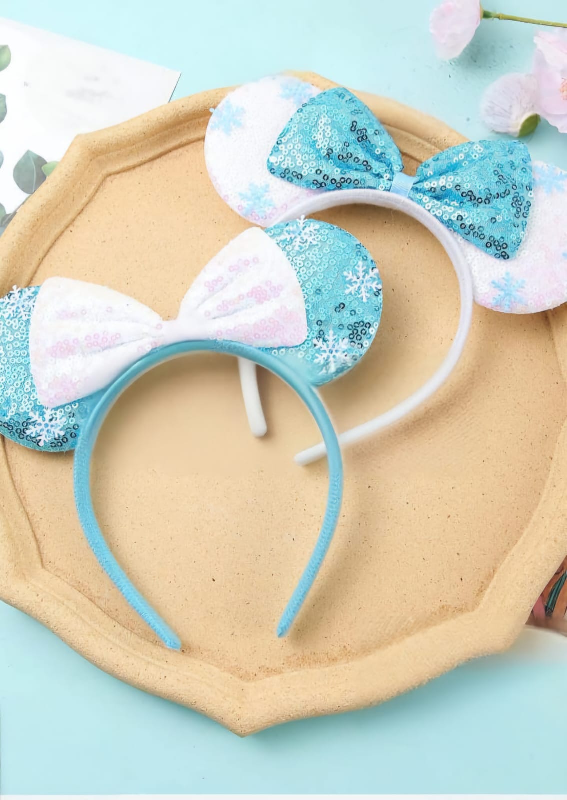 Pullu Fiyonk Kar Tanesi Desenli Mickey Taç