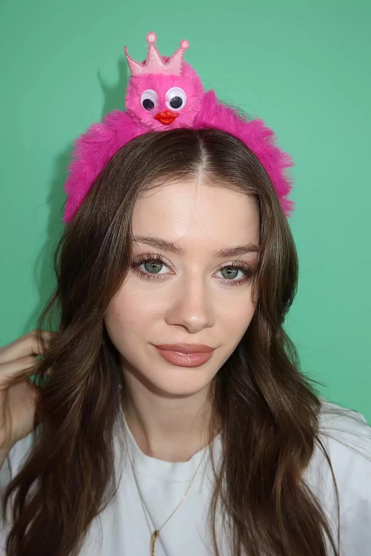 Koyu Pembe Renk Canavar Figürlü Çocuk Taç