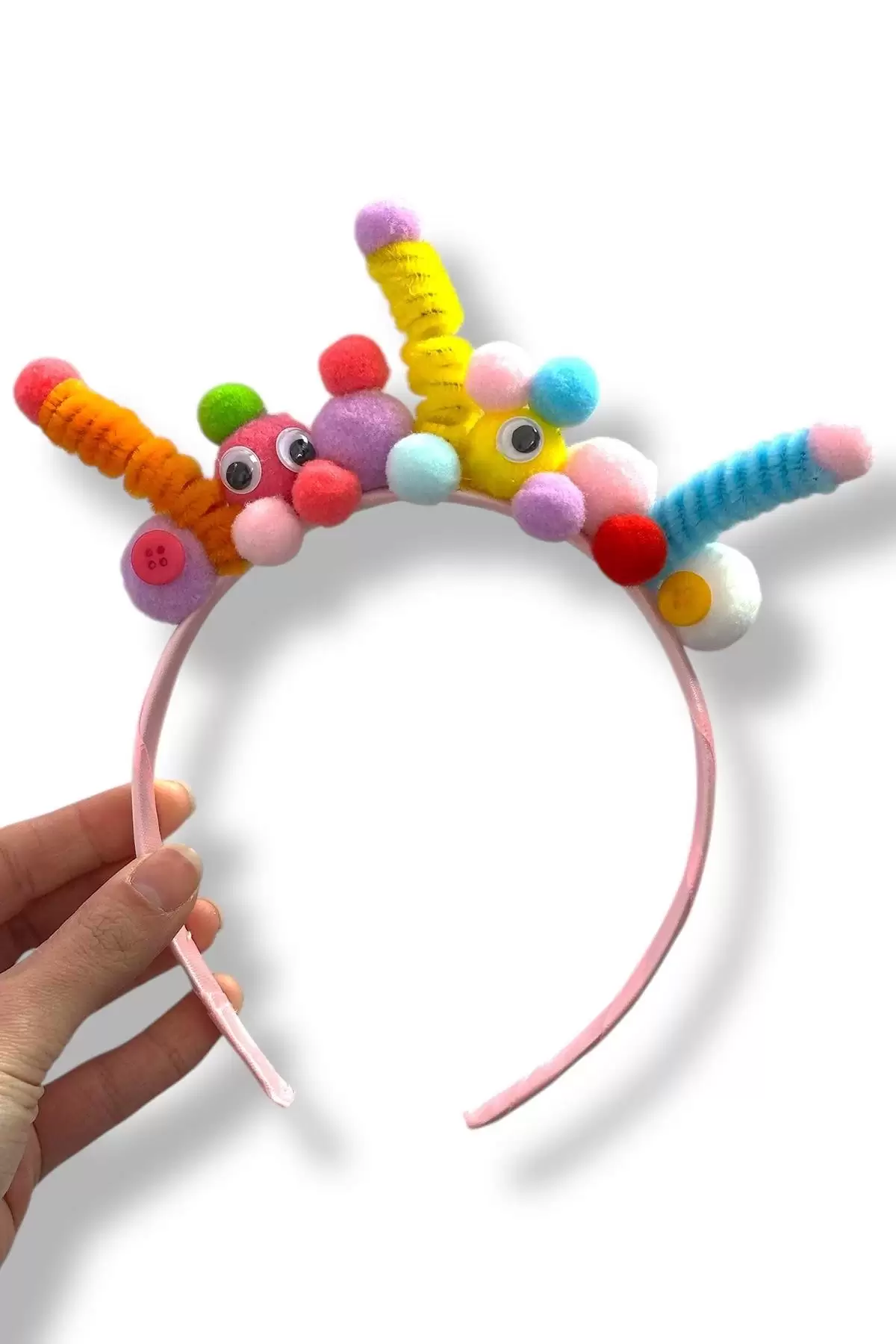 Pembe Renk Solucan Figürlü Taç