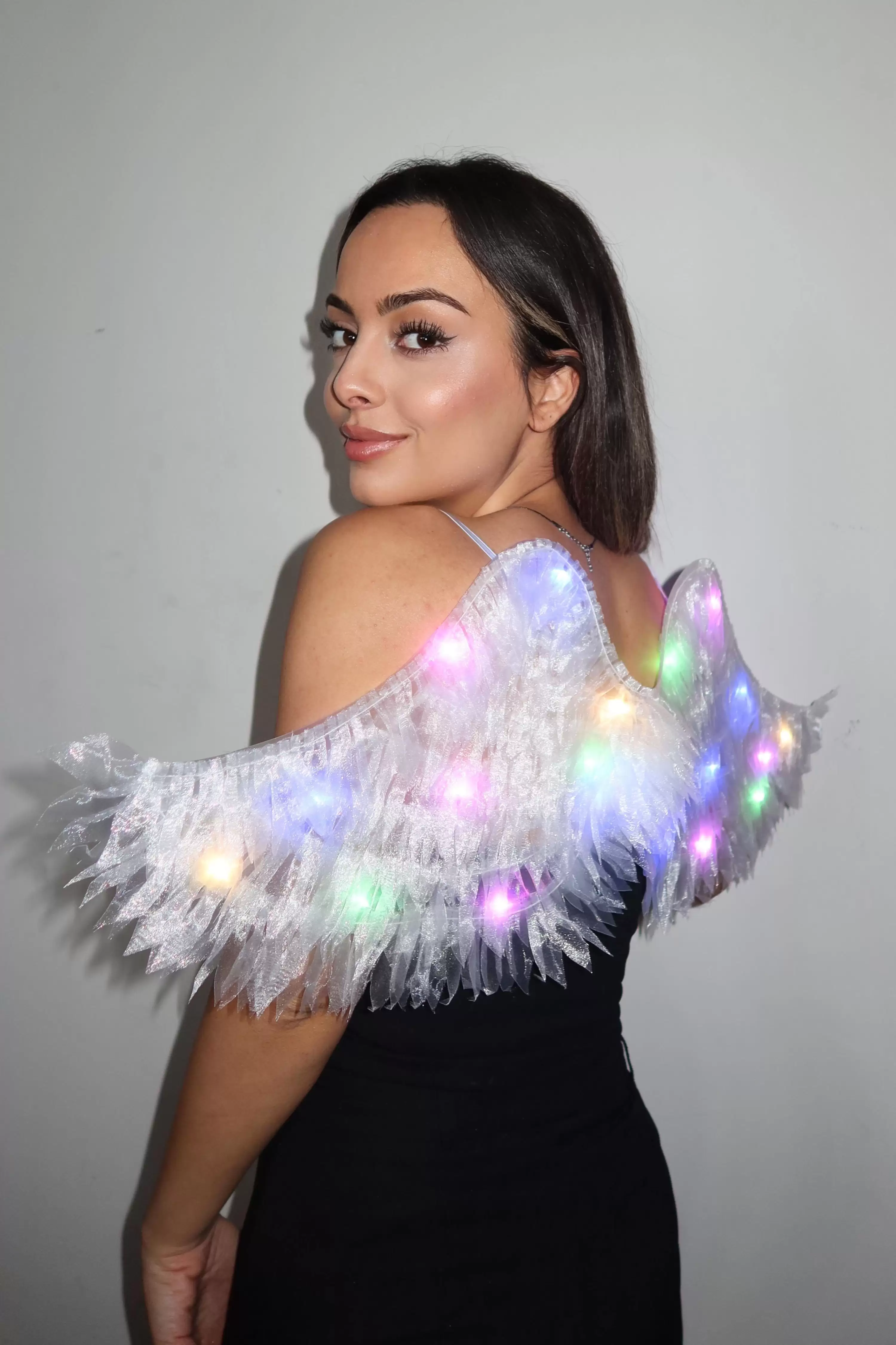 Beyaz Renk Led Yanıp Sönen Işıklı Melek Kanat