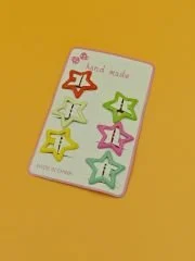 Yıldız çıt çıt toka -1 kart 6 adet -3 cm