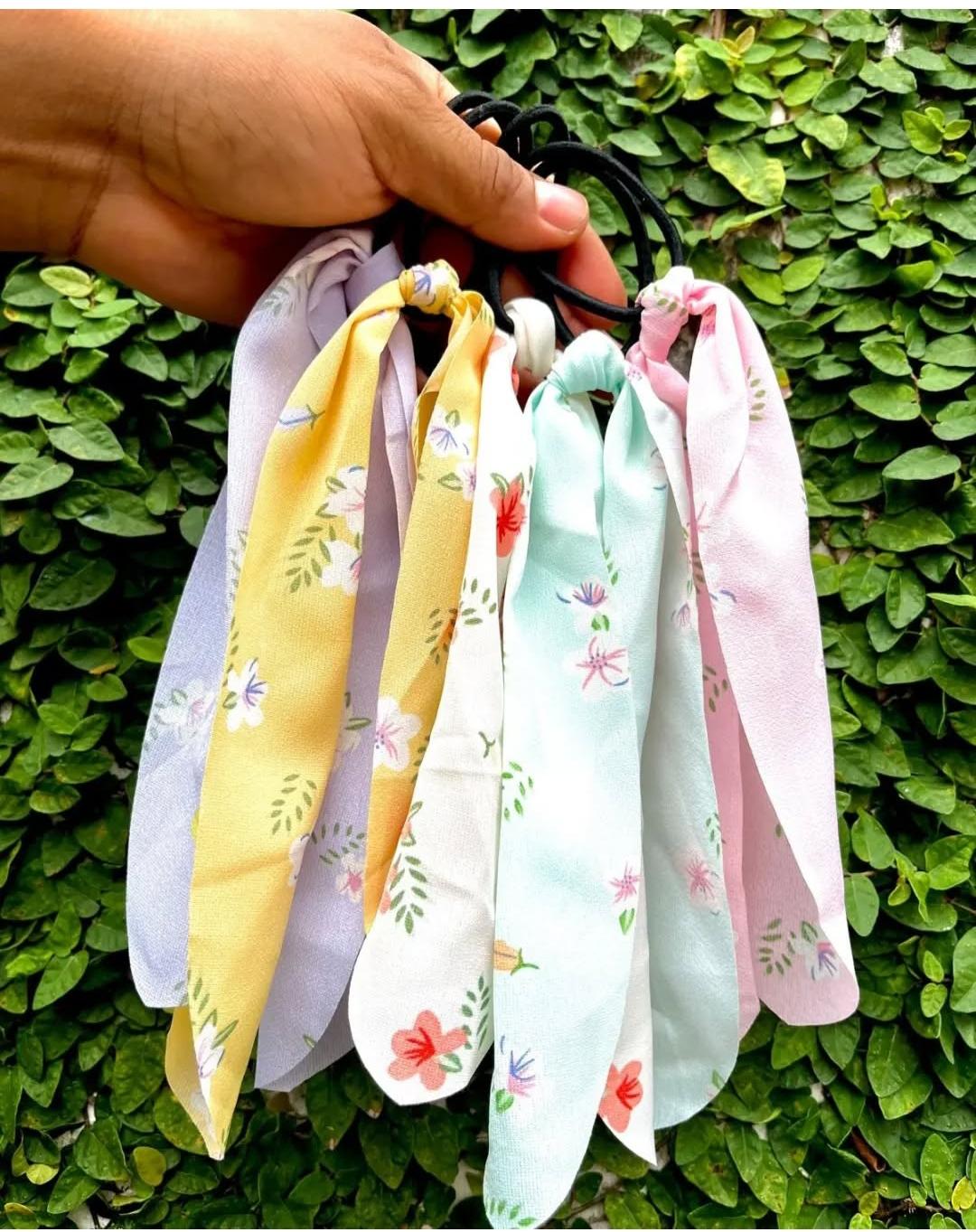 3'lü ,Soft Renkli ,Fularlı lastik toka