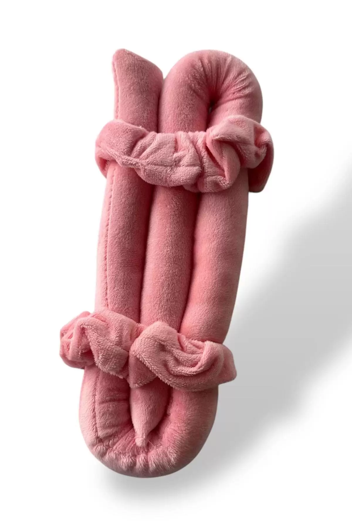 Pembe Renk Kadife Isısız Saç Şekillendirici Saç Sosisi Toka Seti