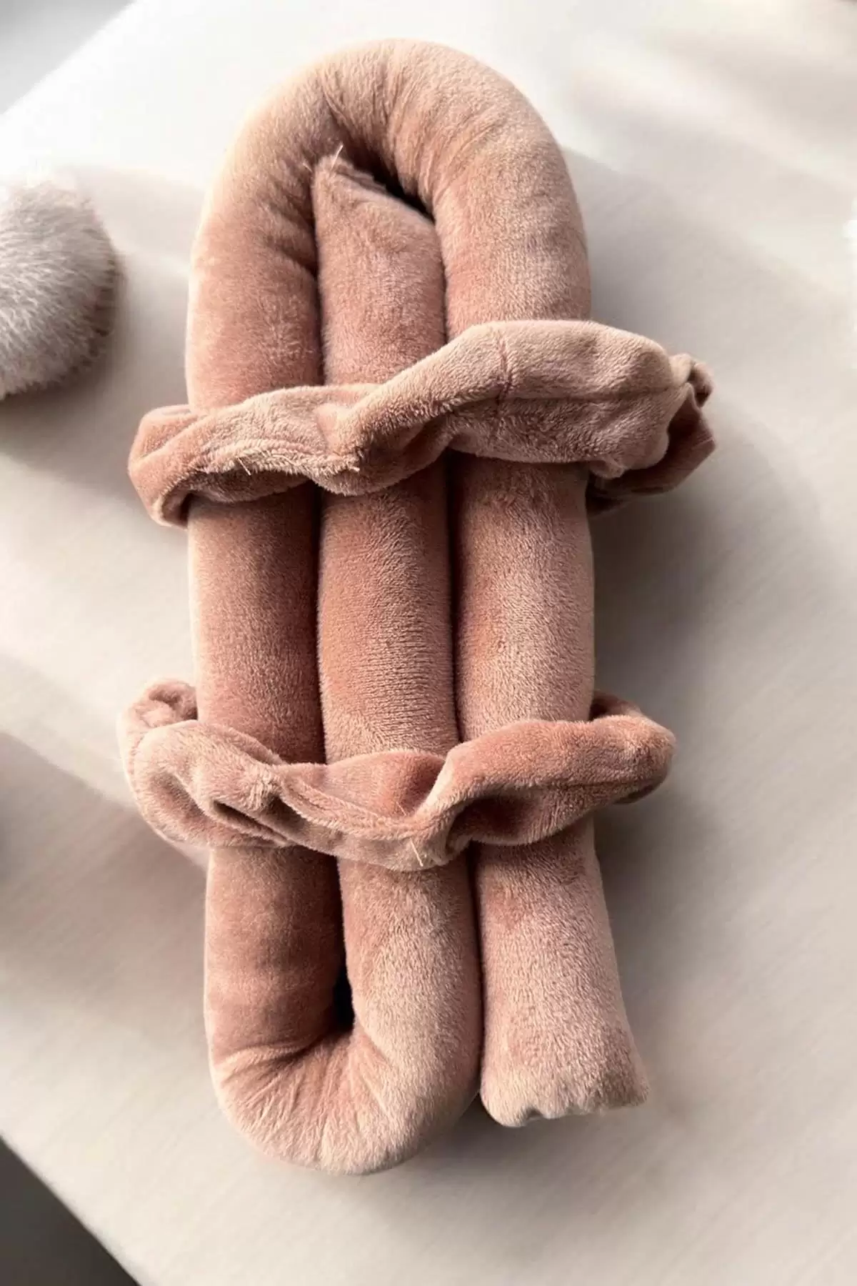 Gül Kurusu Kadife Isısız Saç Şekillendirici Saç Sosisi Toka Seti