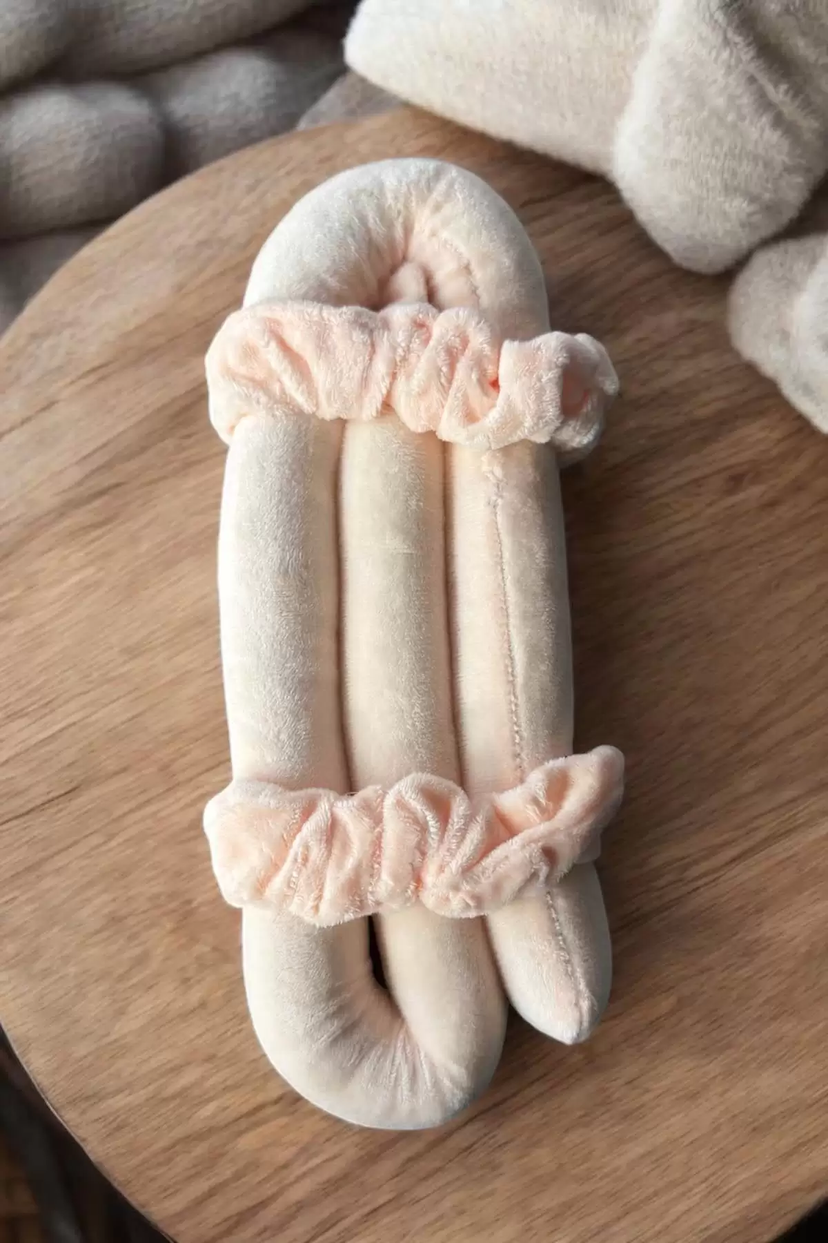 Somon Renk Kadife Isısız Saç Şekillendirici Saç Sosisi Toka Seti