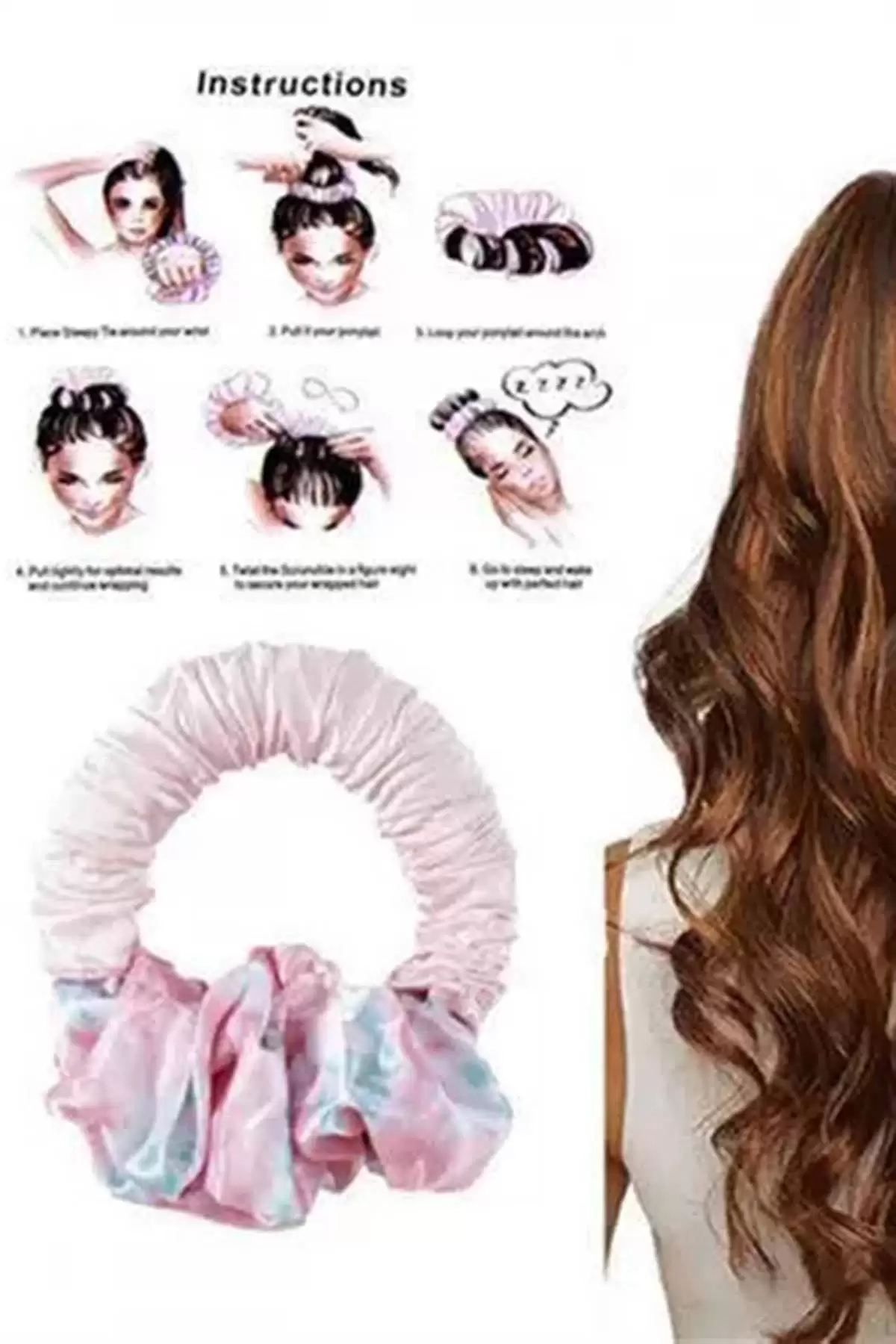 Karışık Renk Isısız Saç Şekillendirici Saç Sosisi Saten Toka