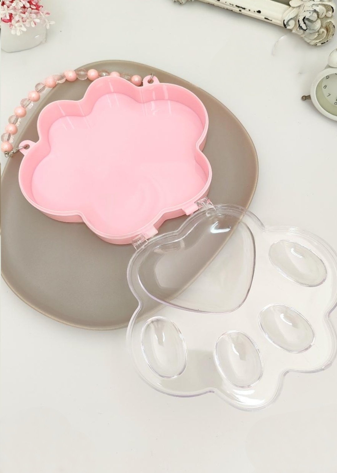 Pati Model Boncuk Askılı Pembe Renk Çocuk  Canta (Takı-Toka Kutusu)