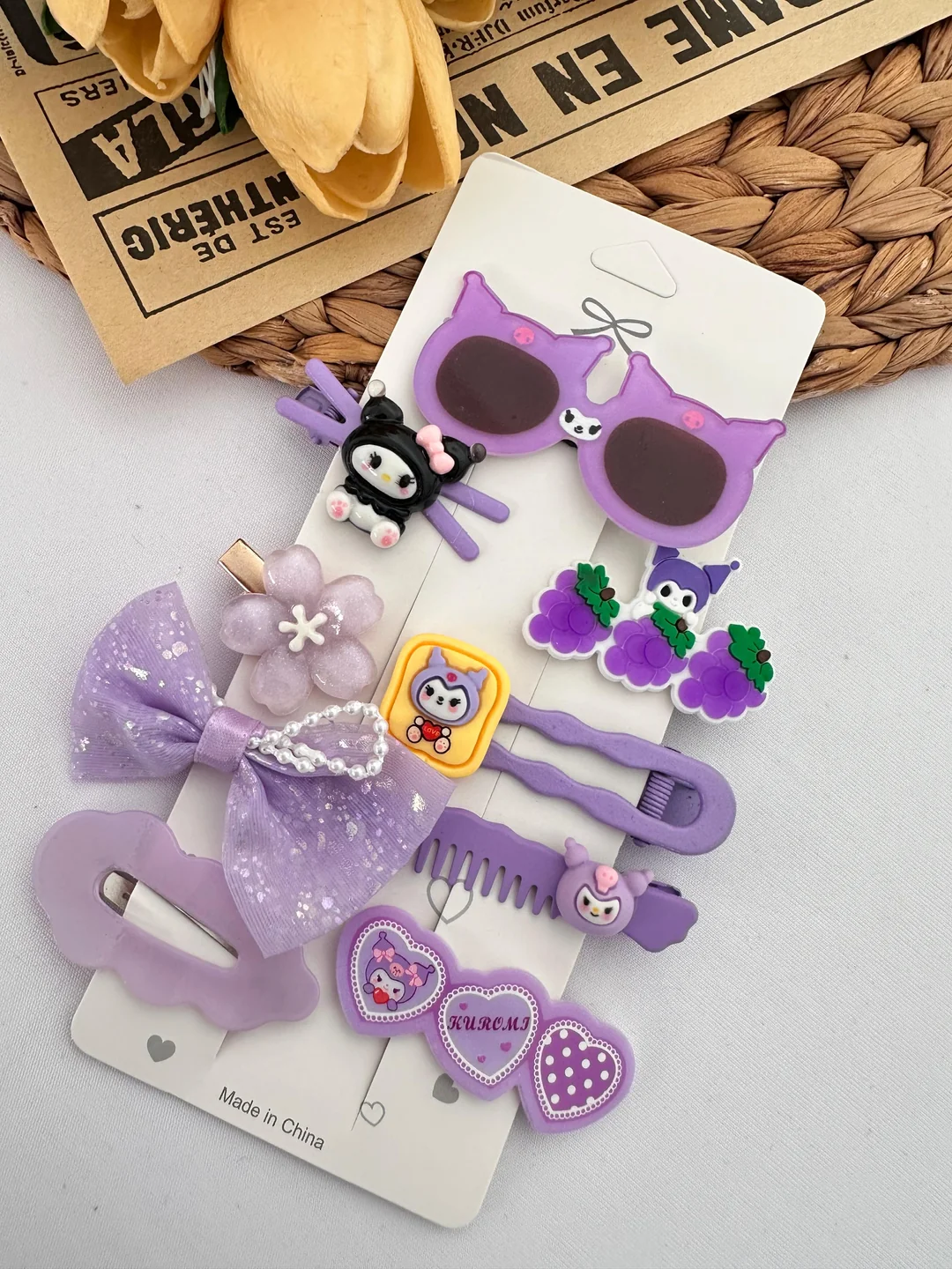 Kuromi Gözlüklü Mor 9'lu Toka Seti