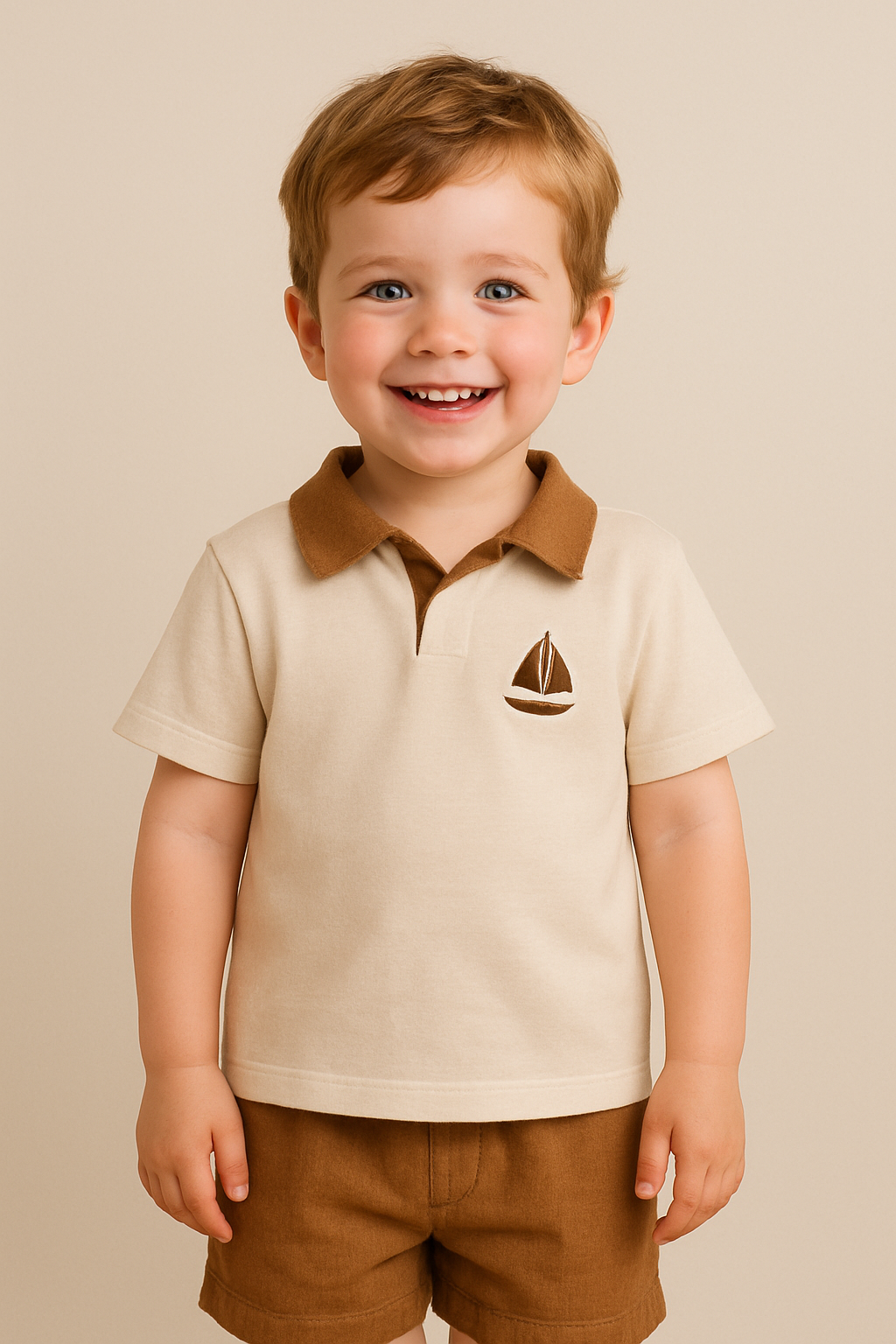 Erkek Bebek Gemi Nakışlı Takım