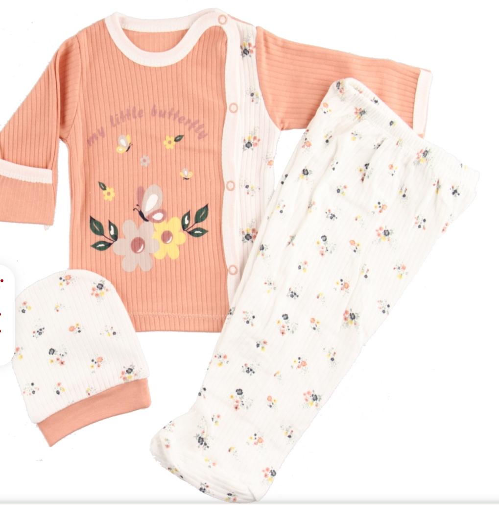 Yenidoğan Kız Bebek 3’lü Takım – Somon