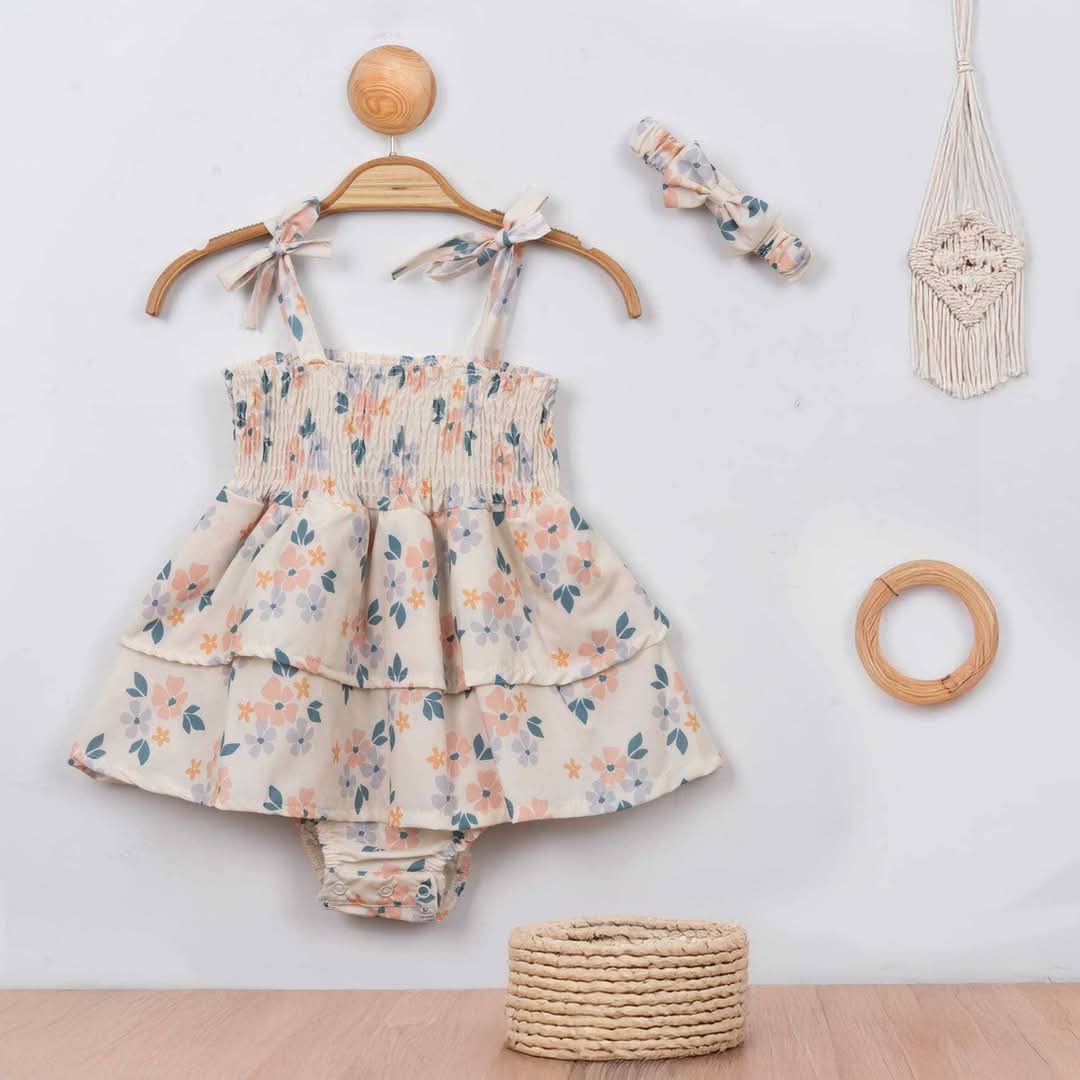 Kız Bebek Bandanalı Premium Elbise