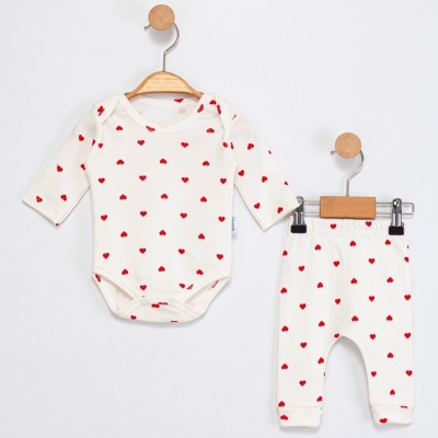 0/9 AY KIZ KÜÇÜK KALPLER BADİLİ 2Lİ TAKIM