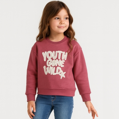 KIZ YOUTH GONE WİLD BASKILI SWEAT