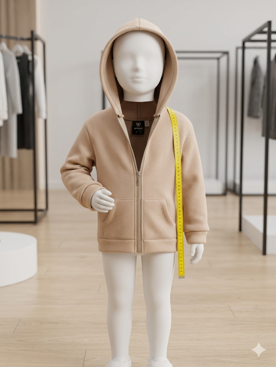 Çocuk Kapüşonlu Tam Fermuarlı Basic Hırka